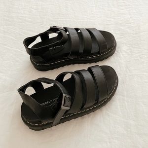 Black chunky sandals